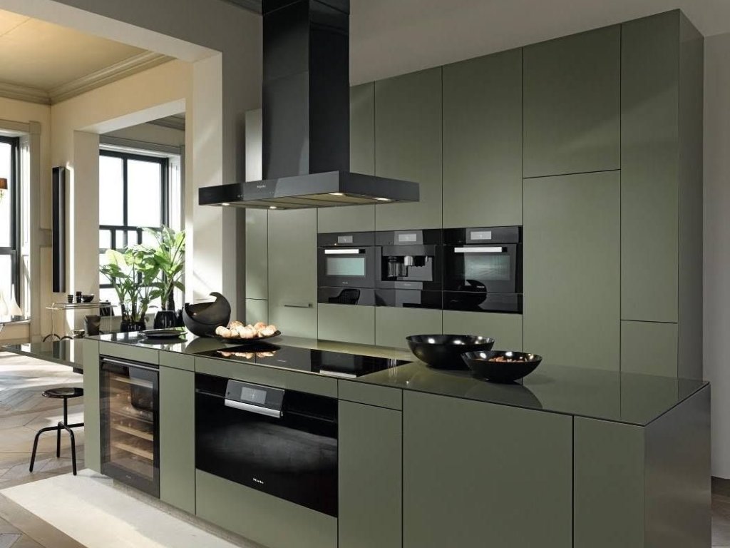 cocina laminado mate con encimera cristal